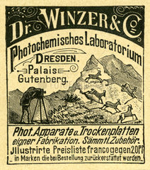 Kleinanzeige  Fotogeschaeft in Dresden  1892