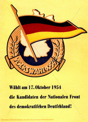 Wahlplakat  DDR Volkskammerwahl 1954