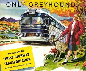 Werbung fuer Greyhound-Busse 1947