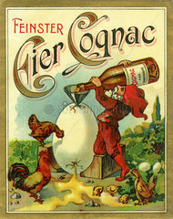 Feinster Eier-Cognac  Getraenkeetikett  1909