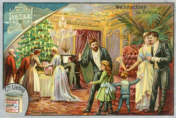 Weihnachten im Palast  Liebig Sammelbild  1900