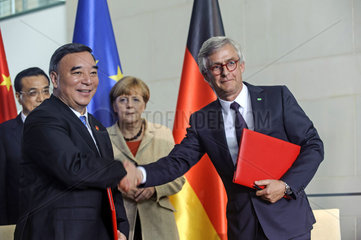 Li Keqiang + Song Zhiping + Merkel + Niederberghaus