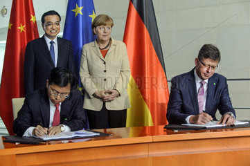 Li Huidi + Li Keqiang + Merkel + Clemens