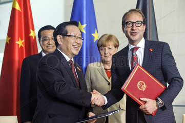 Li Keqiang + Wan Gang + Merkel + Dobrindt