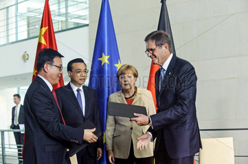 Chen Zhixin + Li Keqiang + Merkel + Heizmann