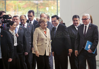 Groehe + Schmidt + Mueller + Merkel + Li Keqiang + Gabriel + Steinmeier