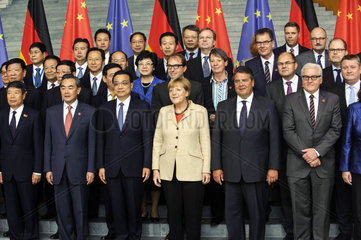 Wang Yi + Li Keqiang + Merkel +Gabriel + Steinmeier