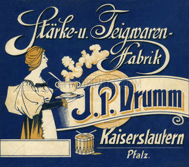 Werbeplakat Nudelfabrik Drumm  1900