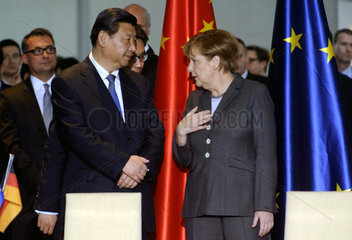 Xi Jinping + Merkel