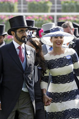 Royal Ascot  Portrait of Sheikh Mohammed bin Rashid al Maktoum and his wife Princess Haya of Jordan