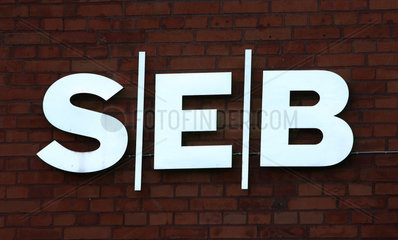 Vaestervik  Schweden  Logo der SEB Bank