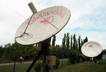 Dessau  Satellitenschuesseln der Deutschen Telekom