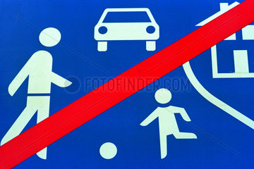 Verkehrszeichen -Ende eines verkehrsberuhigten Bereichs-