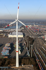 Windkraftanlagen Im Hamburger Hafen