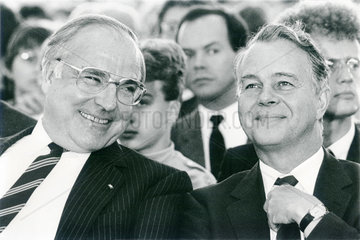 Bundeskanzler Helmut Kohl  Ministerpraesident Ernst Albrecht  1985