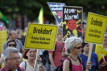 Berlin  Deutschland  Menschen auf einer Anti Atomkraft Demonstration