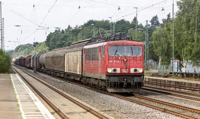 Gueterzug der Deutschen Bahn
