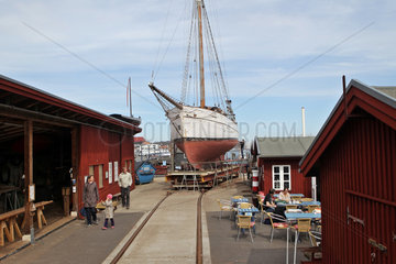 Flensburg  Deutschland  Segelboot Thetis wird in der Museumswerft Flensburg saniert