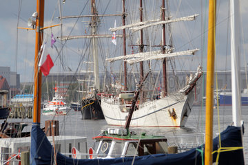 Flensburg  Deutschland  Segelschiff Artemis auf dem Stadtfest Nautics