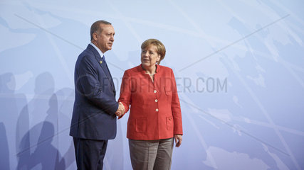Recep Tayyip Erdogan  Praesident Tuerkei und Angela Merkel (CDU)  Bundeskanzlerin