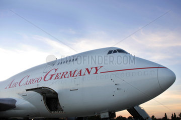 Schoenefeld  Deutschland  Frontansicht der Air Cargo Germany Maschine
