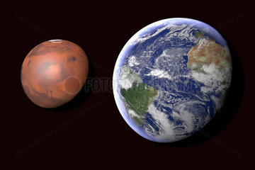 CGI Vidualisierung: Erde und Venus