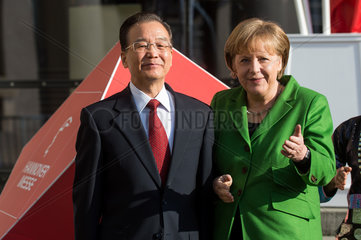 Hannover  Deutschland  Bundeskanzlerin Dr. Angela Merkel und Wen Jiabao  Premierminister von China