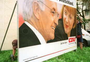 Wahlplakat der CDU/CSU fuer die Bundestagswahlen