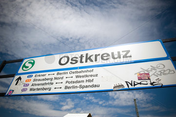 Berlin  Deutschland  S-Bahnschild Ostkreuz