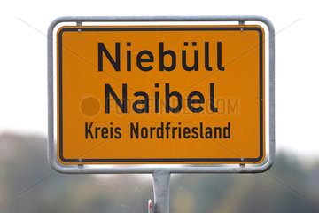 Niebuell  Deutschland  Ortsschild Niebuell