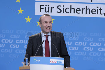 Konrad Adenauer Haus - Gemeinsame Sitzung des Bundesvorstandes der CDU und CSU und dem gemeinsamen EVP-Spitzenkandidaten zu den Europawahlen