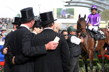 Royal Ascot  Hootenanny with Victor Espinoza up after winning the Windsor Castle Stakes