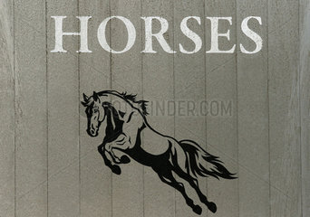 Neustadt (Dosse)  Schriftzug Horses und Pferdebild auf einem LKW