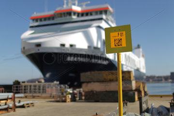 Flensburg  Deutschland  Logistik mit Hilfe des QR-Codes bei der Flensburger Schiffbaugesellschaft