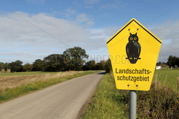 Rathjendsorf  Deutschland  Schild Landschaftsschutzgebiet