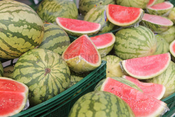 Handewitt  Deutschland  Wassermelonen in einer Auslage
