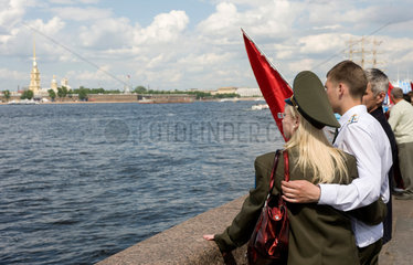 Sankt Petersburg  Russland  Blick auf die Newa