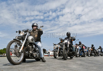 Harley Davidson-Fans bei der Ausfahrt