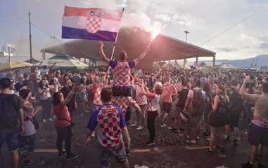 Kroatische Fussballfans in Rijeka  Kroatien