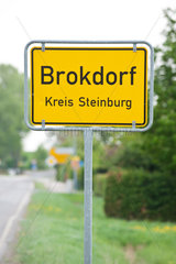 Brokdorf  Deutschland  Ortsschild Brokdorf