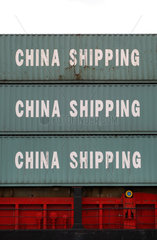 Rendsburg  Deutschland  Container der China Shipping Group