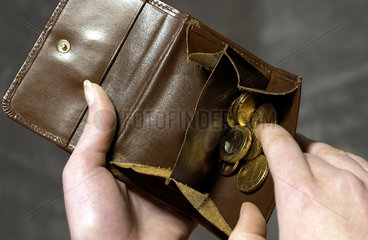 Brieftasche mit Kleingeld