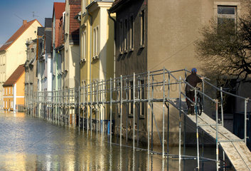 Riesa  Deutschland  Hochwasser in Riesa