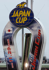 Tokio  Japan  Logo des Japan Cup an der Ziellinie