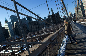 Sicht von der Brooklynbridge in New York