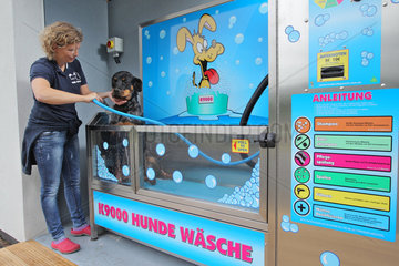 Flensburg  Deutschland  Hunde-Wasch-Station Dob Wash K9000 des Herstellers iClean Carwash Technologies