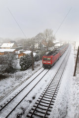 Oeversee  Deutschland  Regionalbahn im Winter