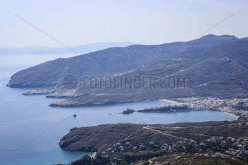 Kuestenlandschaft  Andros-Stadt  Insel Andros  Kykladen  Griechenland  Europa