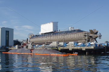 KIel  Deutschland  Bau befindliches U-Boot der Dolphin-Klasse auf dem Gelaende der zu Thyssen-Krupp
