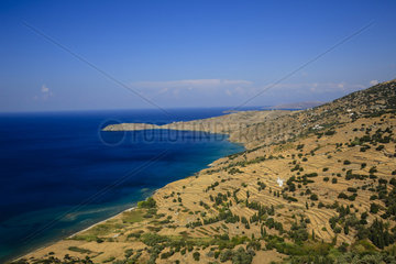 Kuestenlandschaft  Kalamaki  Insel Andros  Kykladen  Griechenland  Europa